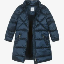 Mayoral Girls Navy Blue Hooded Puffer Coat New