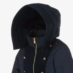 Lapin House Girls Navy Blue Hooded Puffer Coat Hot