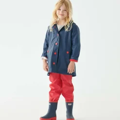 Hatley Girls Navy Blue Hooded Raincoat Outlet