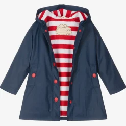 Hatley Girls Navy Blue Hooded Raincoat Outlet