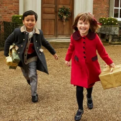 Manuela de Juan Girls Navy Blue Leather Pumps New