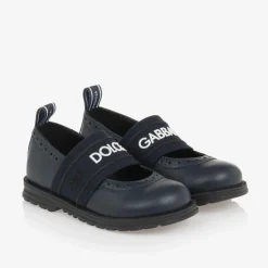 Dolce amp; Gabbana Girls Navy Blue Leather Shoes Clearance