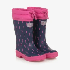 Hatley Girls Navy Blue Lightning Bolt Rain Boots Clearance