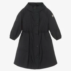 Moncler Enfant Girls Navy Blue Lins Coat Outlet