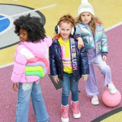 Billieblush Girls Navy Blue Padded Sequin Coat Sale