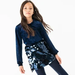 Boboli Girls Navy Blue Velour Top Sale