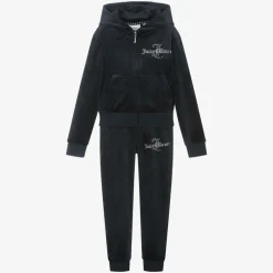 Juicy Couture Girls Navy Blue Velour Tracksuit Sale