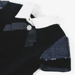 Lapin House Girls Navy Blue Velvet & Sequin Dress Clearance