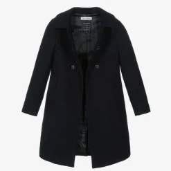 Dolce amp; Gabbana Girls Navy Blue Wool Coat Sale