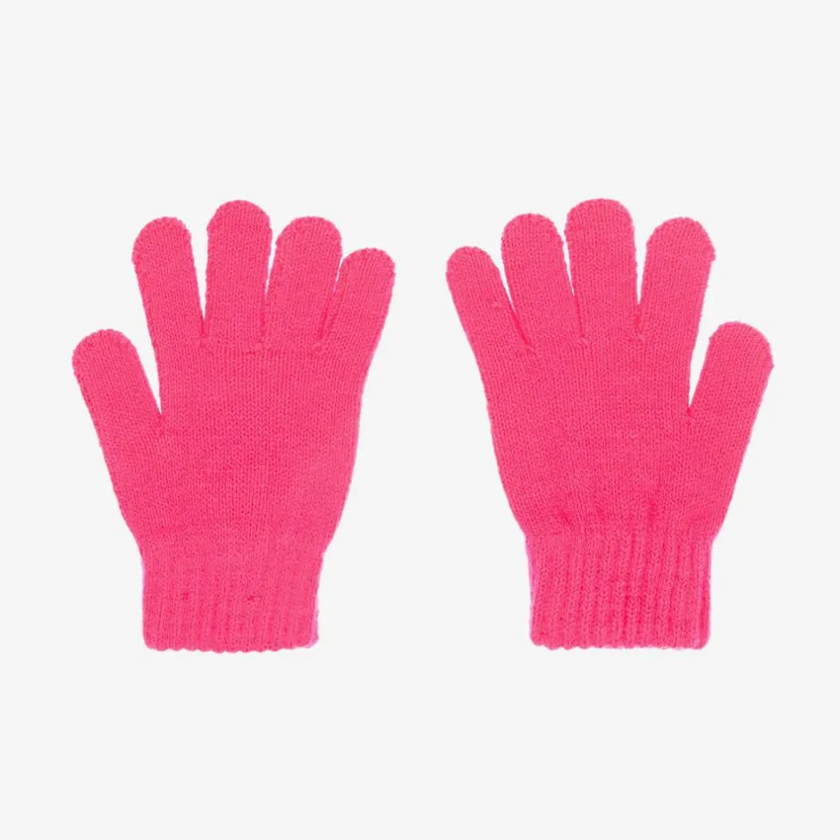 Billieblush Girls Neon Pink Sequin Heart Gloves