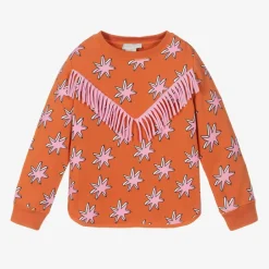 Stella McCartney Kids Girls Orange Cotton Cosmic Star Sweatshirt New