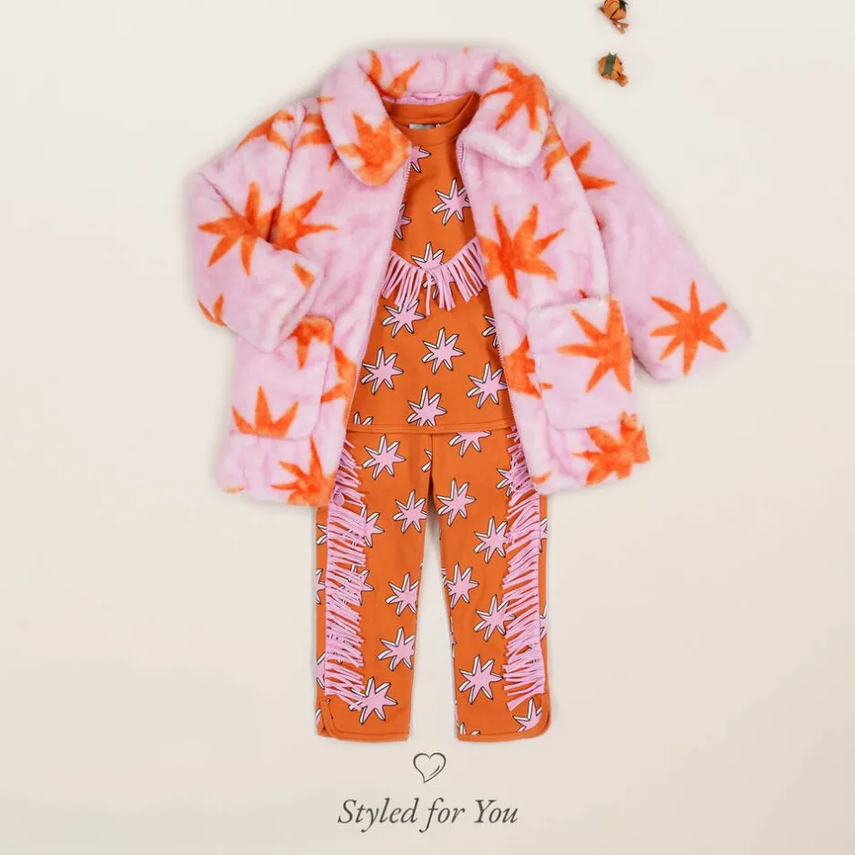 Stella McCartney Kids Girls Orange Cotton Cosmic Star Sweatshirt New