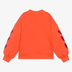 Agatha Ruiz de la Prada Girls Orange Cotton Heart Sweatshirt Discount