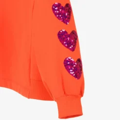 Agatha Ruiz de la Prada Girls Orange Cotton Heart Sweatshirt Discount
