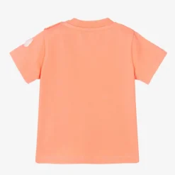 Moncler Enfant Girls Orange Cotton Logo T-Shirt Sale