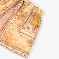 Zimmermann Girls Orange Patterned Cotton Shorts mustardmulti Clearance
