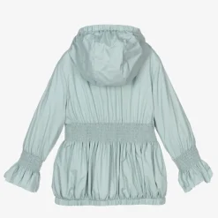 Moncler Enfant Girls Pale Blue Logo Jacket