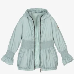 Moncler Enfant Girls Pale Blue Logo Jacket