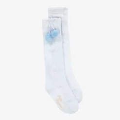 Pretty Originals Girls Pale Blue Pom-Pom Cotton Socks Hot