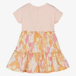 AIGNER Girls Pale Pink & Orange Cotton Dress Discount