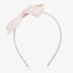 Peach Ribbons Girls Pale Pink Bow Hairband