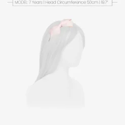 Peach Ribbons Girls Pale Pink Bow Hairband