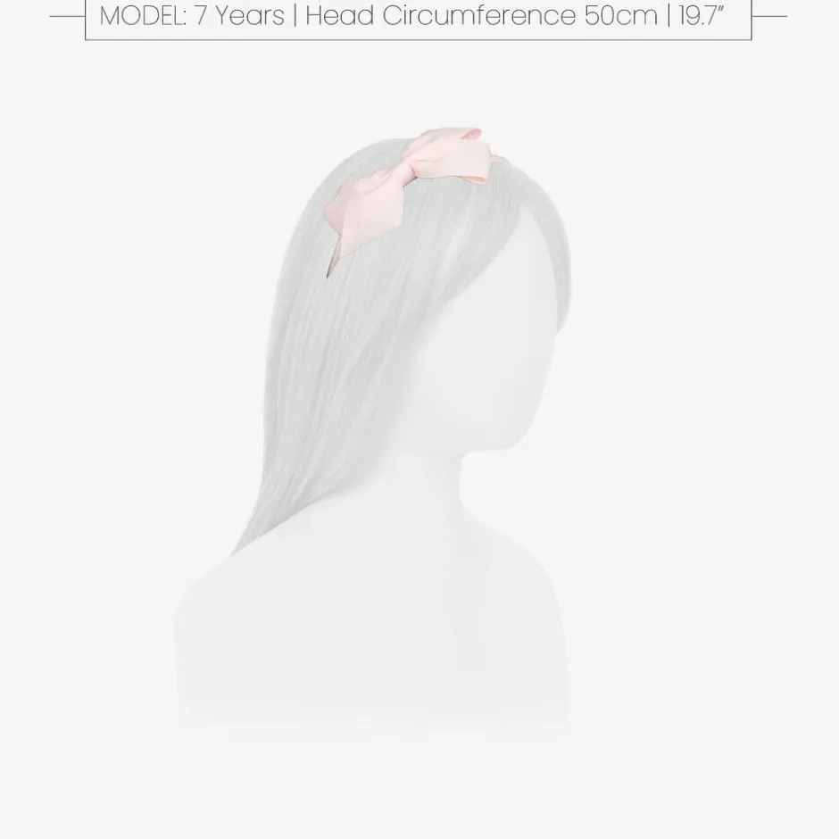 Peach Ribbons Girls Pale Pink Bow Hairband
