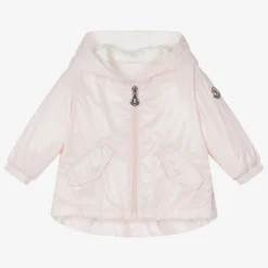 Moncler Enfant Girls Pale Pink Camelien Hooded Jacket