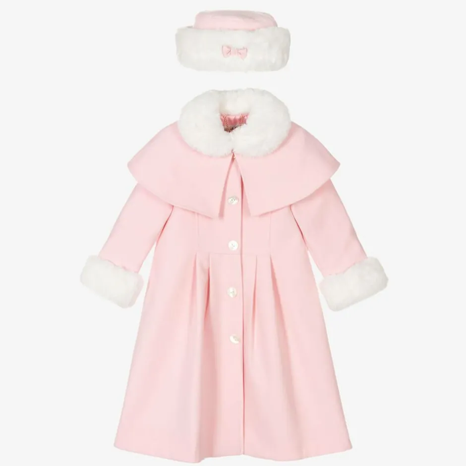 Sarah Louise Girls Pale Pink Coat & Hat Set Online
