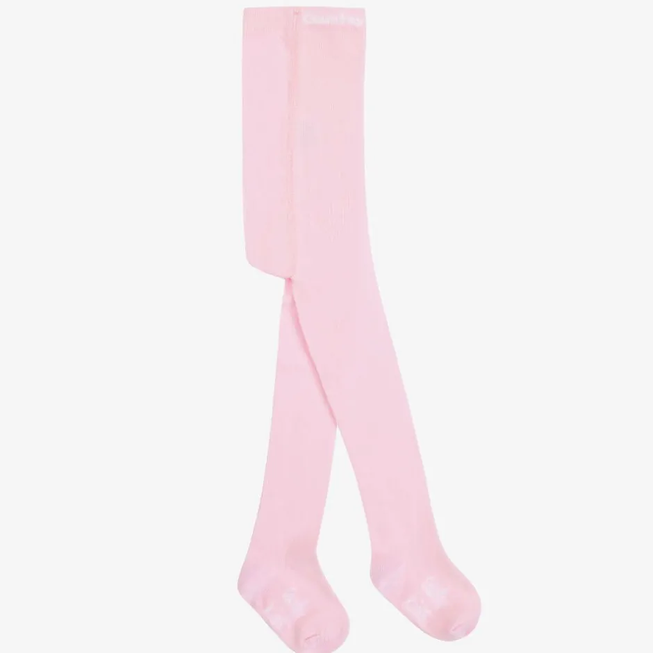 Country Kids Girls Pale Pink Cotton Knitted Tights Hot