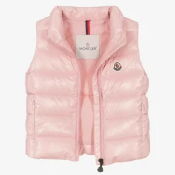 Moncler Enfant Girls Pale Pink Ghany Down Padded Gilet