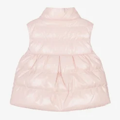 Moncler Enfant Girls Pale Pink Hiva Down Puffer Gilet Best