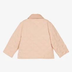 Burberry Girls Pale Pink Quilted Jacket ApricotPink Online