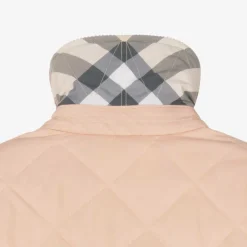 Burberry Girls Pale Pink Quilted Jacket ApricotPink Online