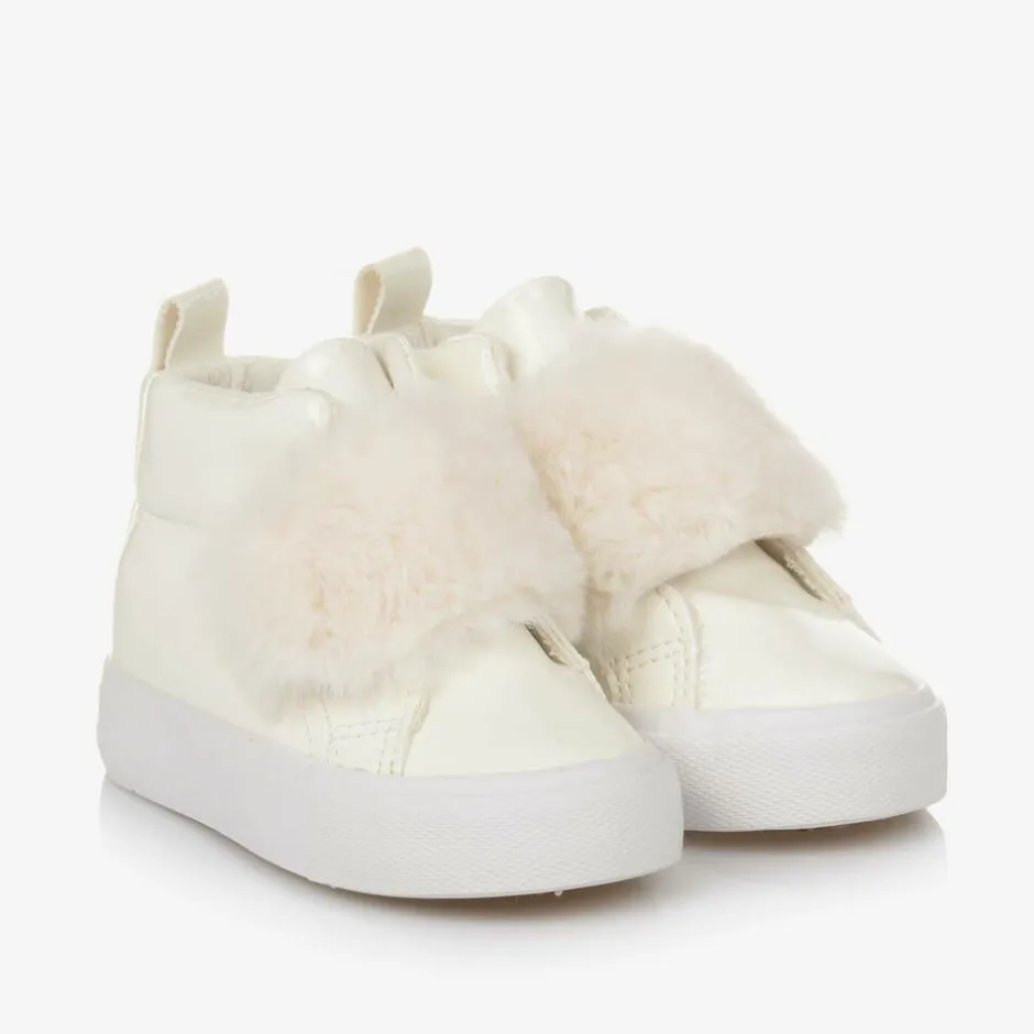 A Dee Girls Patent Ivory High Top Trainers Discount