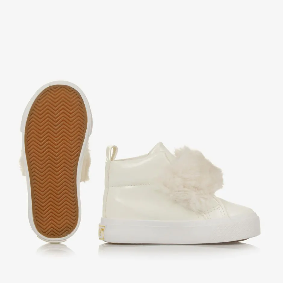 A Dee Girls Patent Ivory High Top Trainers Discount
