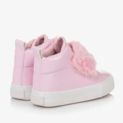 A Dee Girls Patent Pink High Top Trainers New