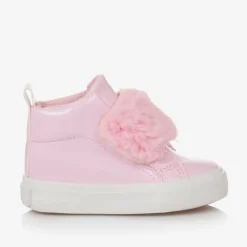 A Dee Girls Patent Pink High Top Trainers New