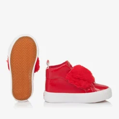 A Dee Girls Patent Red High Top Trainers Outlet