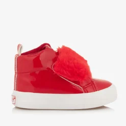 A Dee Girls Patent Red High Top Trainers Outlet