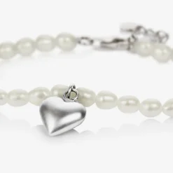 Tales From The Earth Girls Pearl & Silver Heart Bracelet Discount