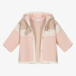 Chloé Girls Pink & Beige Cotton Knit Cardigan Hot
