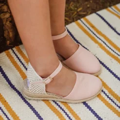 Pisamonas Girls Pink & Beige Wedge Espadrilles Discount
