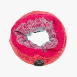 Deux par Deux Girls Pink & Black Knitted Snood Hot