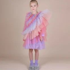 RaspberryPlum Girls Pink & Blue Asymmetric Tulle Dress Outlet