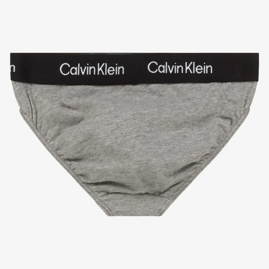 Calvin Klein Girls Pink & Blue Cotton Knickers (3 Pack) Clearance