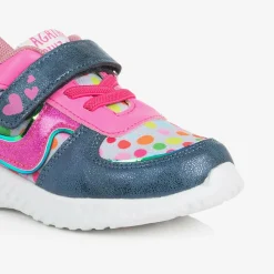 Agatha Ruiz de la Prada Girls Pink & Blue Dot Print Trainers Hot