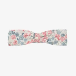 Tartine et Chocolat Girls Pink & Blue Floral Cotton Headband New