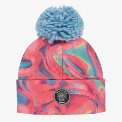 Deux par Deux Girls Pink & Blue Knit Pom-Pom Hat Sale