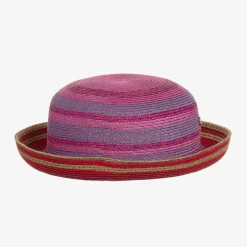 Gucci Girls Pink & Gold Stripe GG Hat Best
